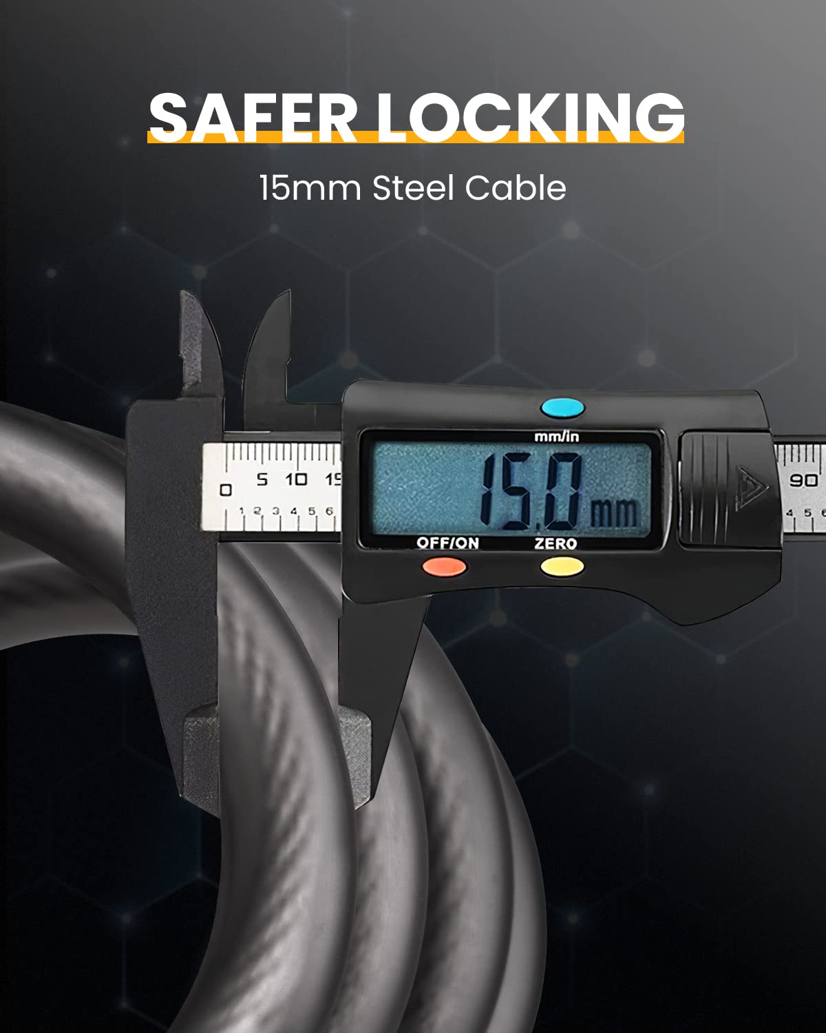 KEYSTP Bike Lock Cable with Combination,High Security 5-Digit Resettable Combination Bicycle Lock Anti-Theft, with Mounting Bracket for Bikes and Scooters