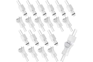 Chunful 20 Pcs 1/4" Quick Disconnect Connect Hose Barb Insert Fittings Plastic Male Female Coupling Connector 10 Female and 10 Male Connectors