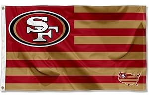 WINCRAFT San Francisco 49ers USA American Nation Stripes 3x5 Grommet Flag