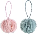 Omenluck 2Pcs Bath Shower Sponge Balls Loofah Body Deep Cleaning with Rope view 1