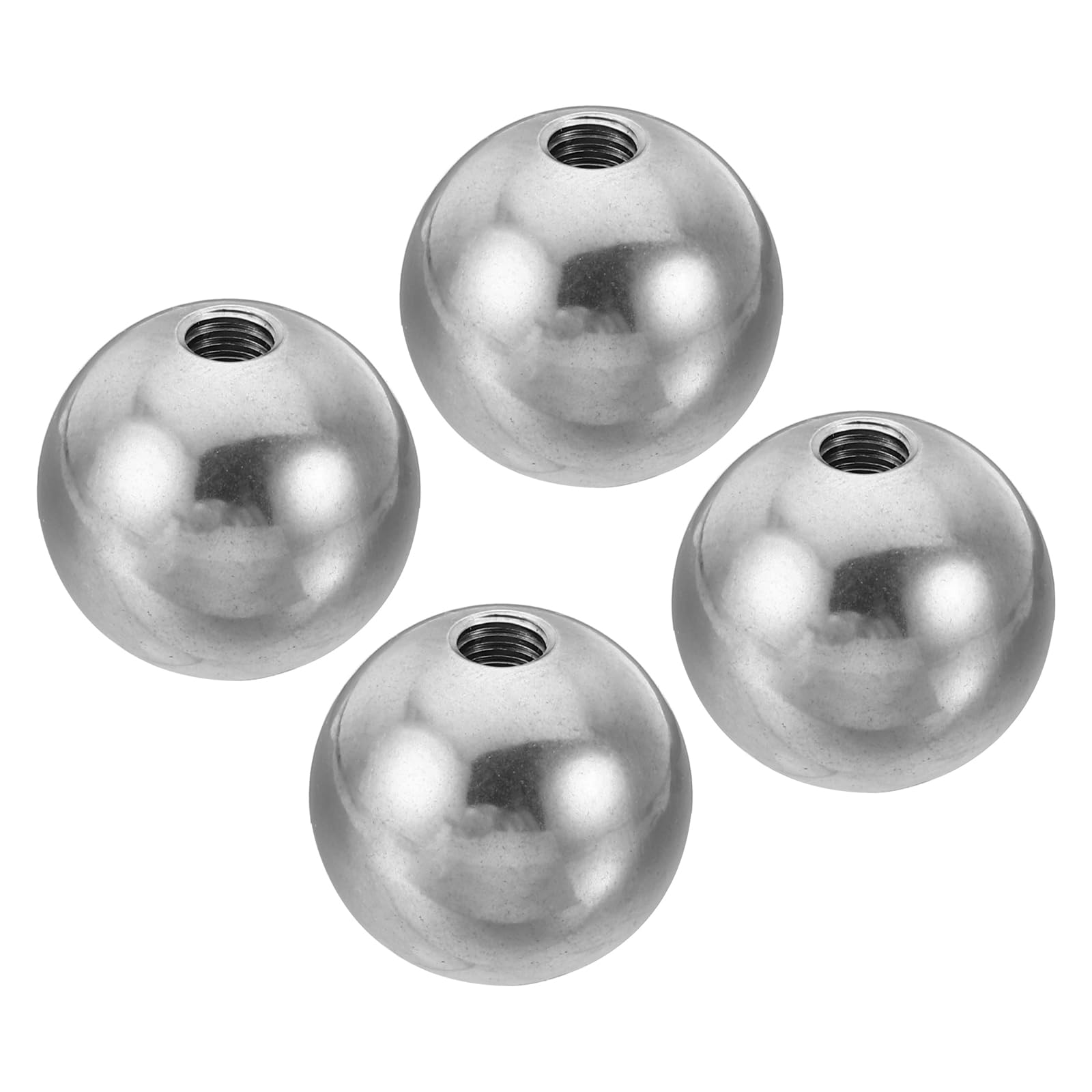 PATIKIL M6x24mm Ball Nuts Knob, 4 Pack Female Thread 304 Stainless Steel Round Blind Hole Screw Cap Cover for Lighting Machinery DIY Decoration, Silver