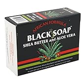 African Formula Black Soap 3.5 Ounce Shea Butter & Aloe Vera (103ml) (3 Pack)