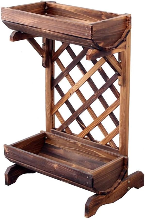 QQB Flor Rack Cubierta al Aire Libre Pantalla Planta de Madera Estante