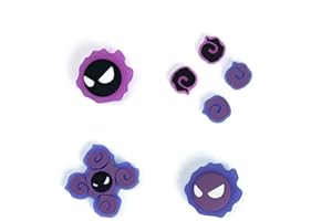 Yocore Purple Devil Switch Thumb Grip Caps Set,Soft Silicone Key Buttons Sticker Joystick Cover Caps for Switch