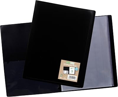 eco-eco A4 60 Pocket Black Flexible Cover Display Book 100% Recycled