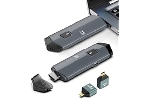 CAREGO 2024 Upgraded Wireless HDMI Transmitter and Receiver 4K,Portable Wireless HDMI Extender Kit Dual Band 2.4G/5GHz,Plug & Play HDMI Sender Receiver for TV/Monitor/Projector from Laptop/PC/TV Box(Black)