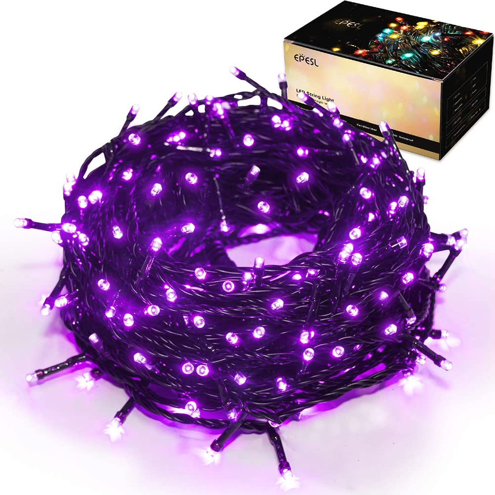 Christmas Lights Purple - 35m/115ft 320 LEDs Memory Function 8 Modes End to End Plug Extendable Waterproof Outdoor Indoor Fairy Xmas String Lights for Halloween Tree/Party/Patio/Home/Garden Decor