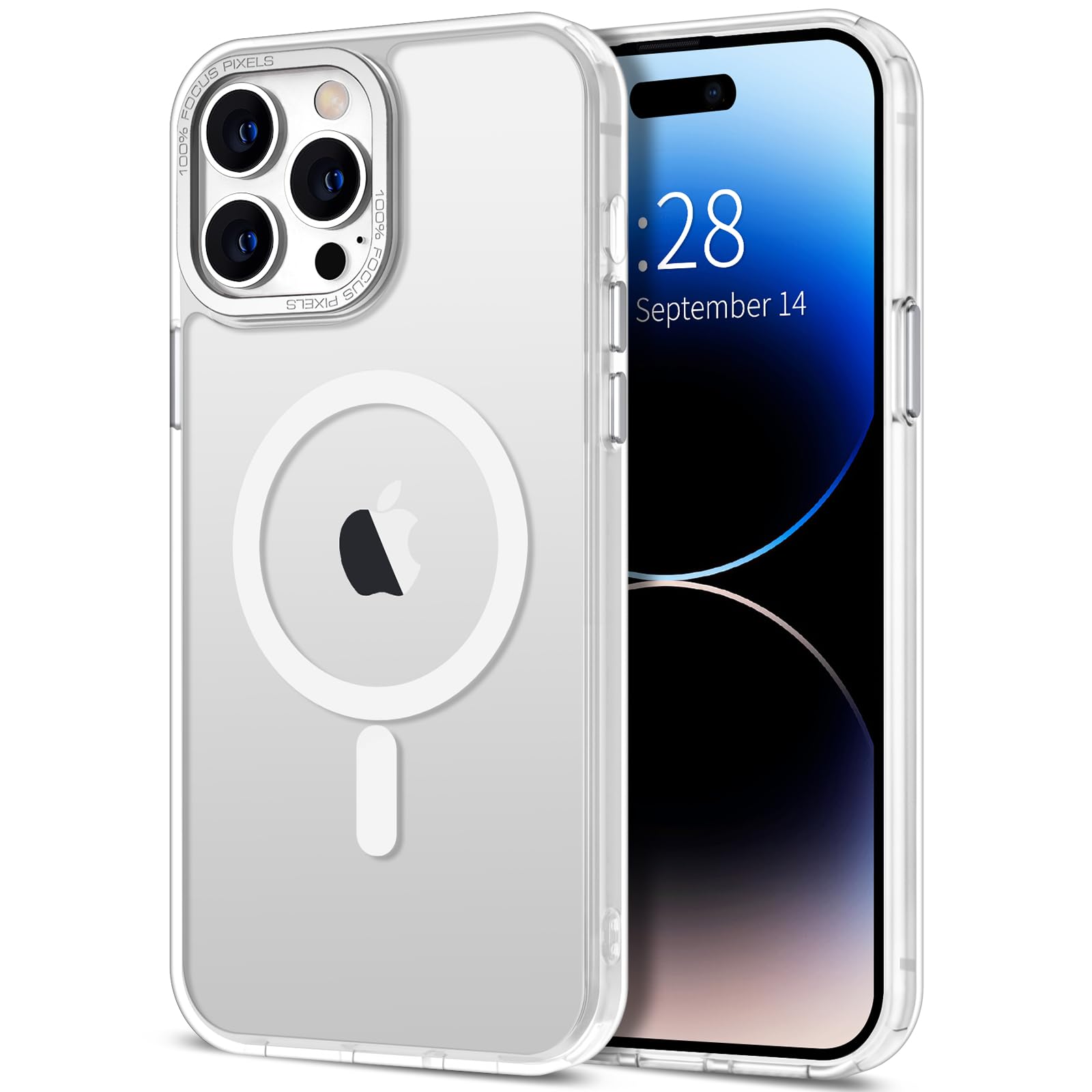 Photo 1 of Hython Case for iPhone 14 Pro Max Case Magnetic Translucent Matte Phone Cases 6.7" [Compatible with MagSafe] Thin Slim Fit Shockproof Bumper Hard Protective Cover for Women Men Girls, Frosted White