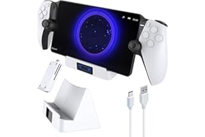 Miimall Charger Station Compatible for PlayStation Portal Charging Station Dock with LED Indicator and USB C Charger Cable fo