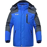 Rdruko Men's Ski Snow Jacket Waterproof Insulated Fleece Outdoor Mountain Hooded Winter Coat