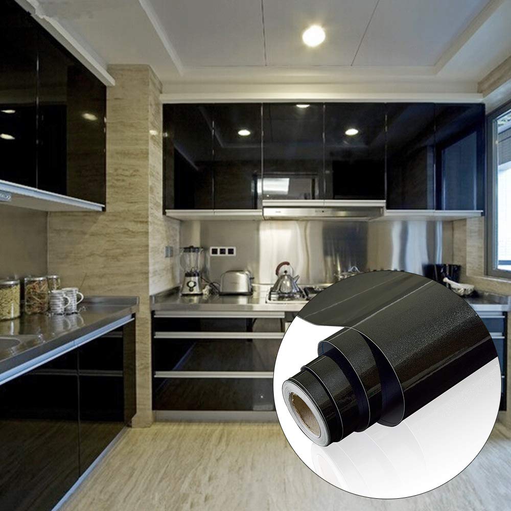 Buy Yenhome 60cm X 10m Glossy Black Self Adhesive Vinyl Contact