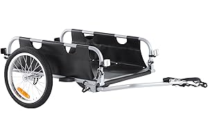 VEVOR Bike Cargo Trailer, 100 lbs Load Capacity. Heavy-Duty Bicycle Wagon Cart. Foldable for Compact Storage & Quick Release.