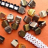 6mm or 1/4 inch Ribbon Clamp Crimps with Loop -- Mixed Finish