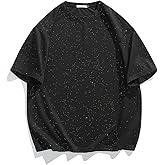 GMOYD Mens Glitter T Shirt Crewneck Short Sleeve Shirts Baggy Shiny Party Blouse Tops