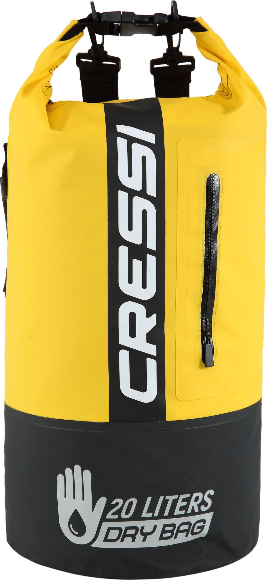 Cressi Unisex Dry Waterproof Bag Backpack for Sports activities, Black/Yellow/Bicolor, 20 LT UK