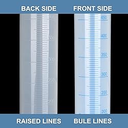 4Pack 500ml Plastic Graduated Cylinder, Transparent