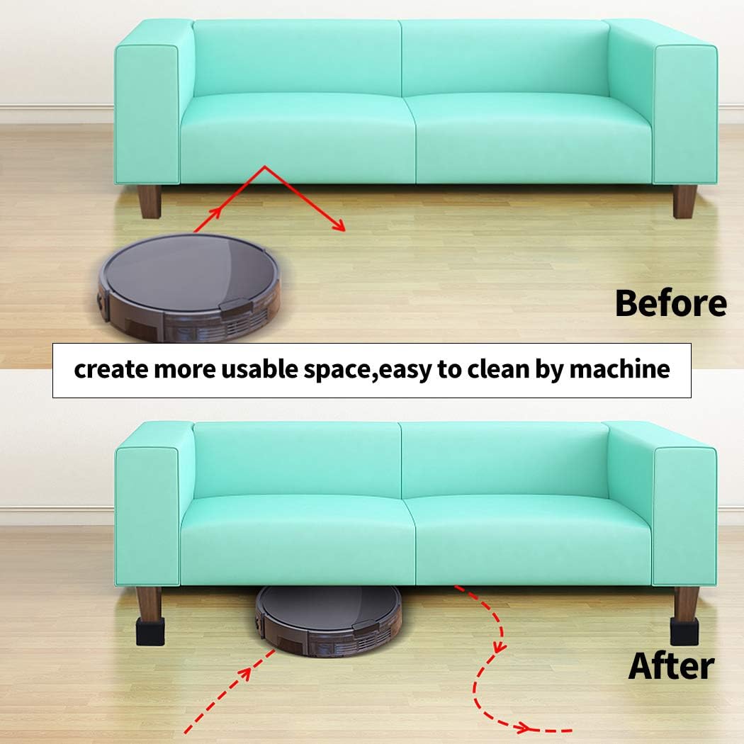 Ezprotekt 2 Inch Bed Risers - Solid Steel Self-Adhesive Furniture Riser or Bed Lift, Creates an Additional 2 Inches of Height for Table, Chair, Desk or Sofa Riser (4Pack,2 Inch Black): Home & Kitchen