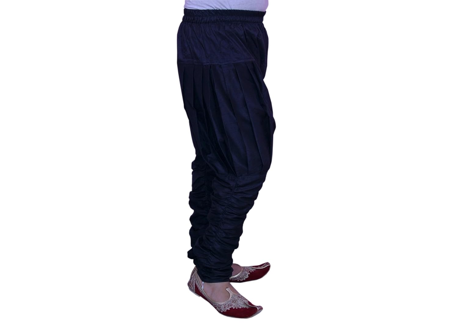 larwa men dupion pyjama (larwa01_black_black_free size)