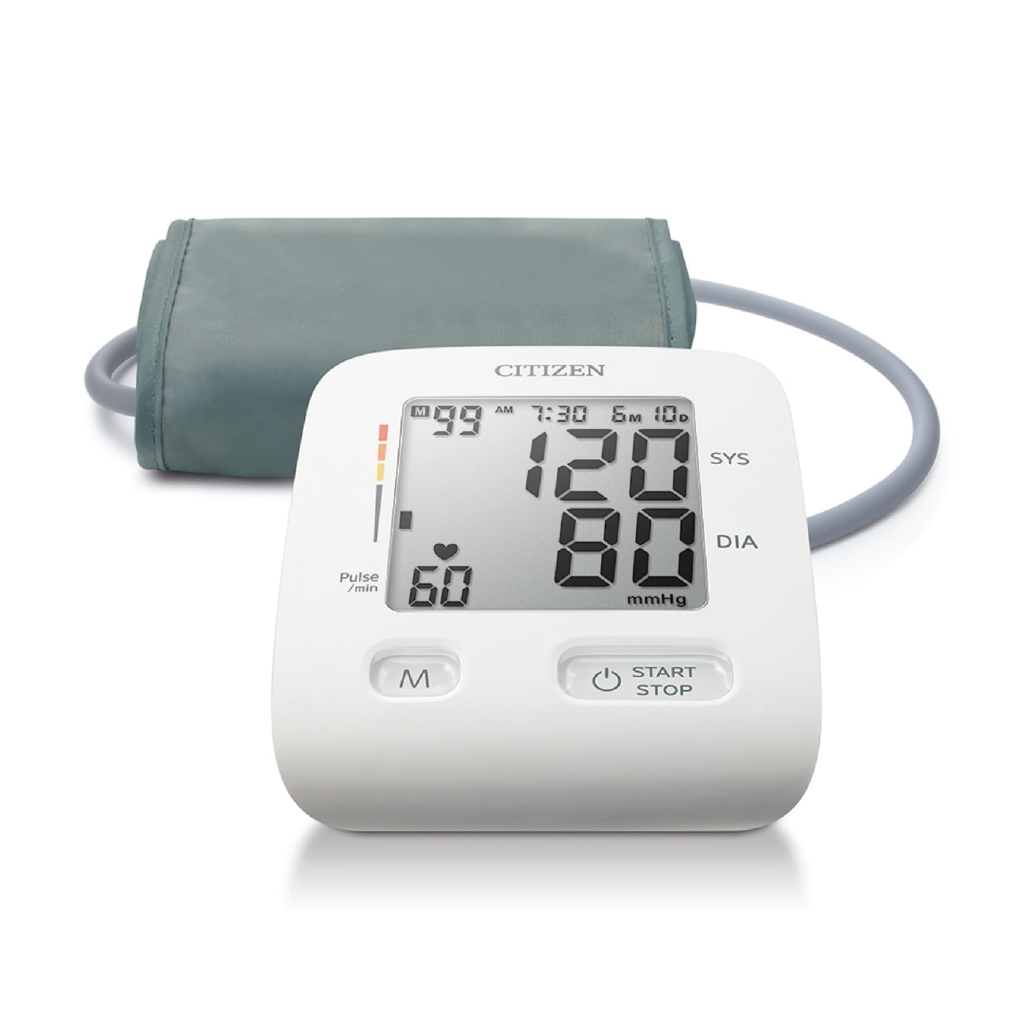 Citizen Upper Arm Blood Pressure Monitor with Large Cuff - Large Digital Display, Irregular Heartbeat, Hypertension and Body Movement Indicators for Home Use
