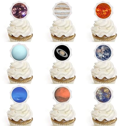 New Design 9pcs Solar System Cake Topper Creative Planet