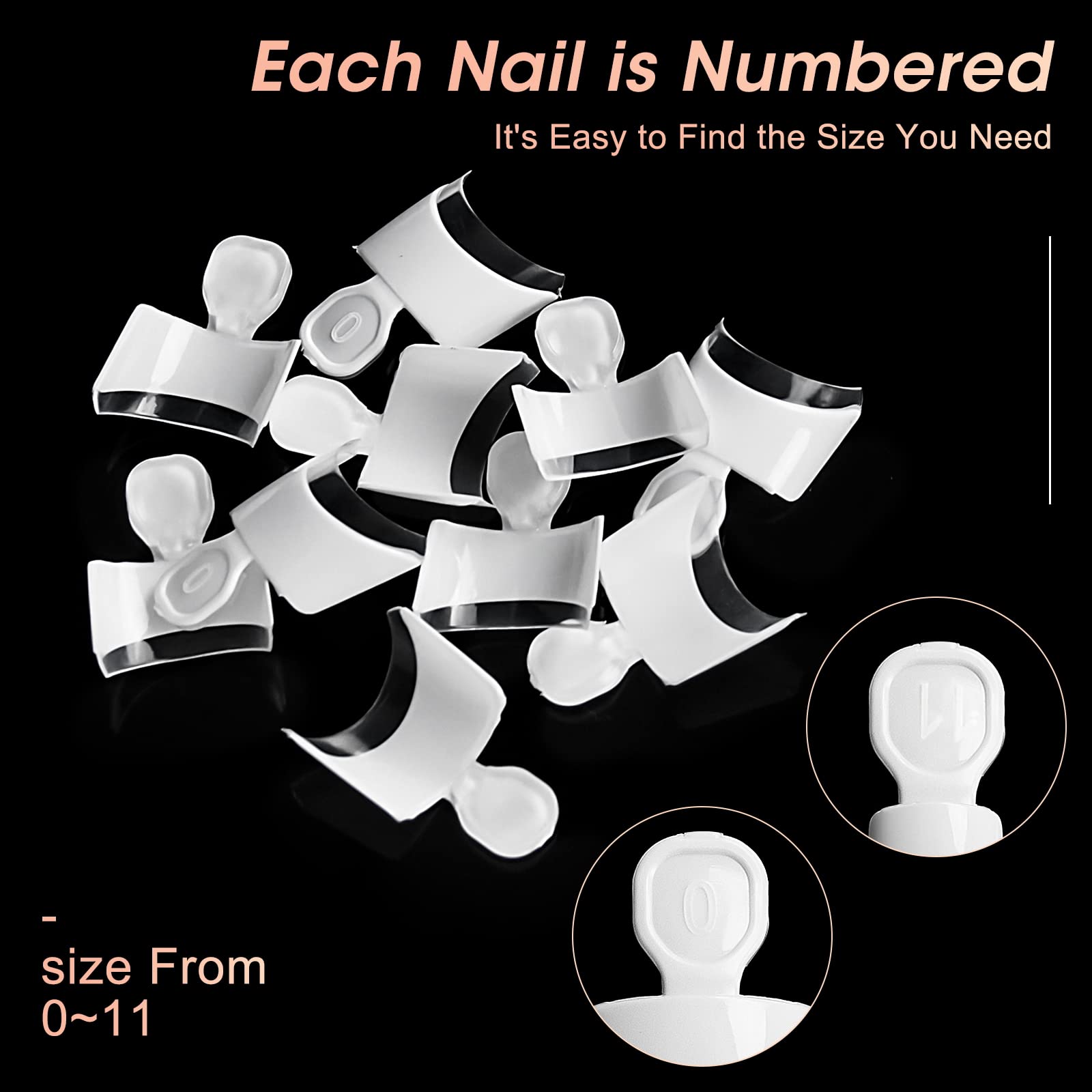 Ranrose French Nail Tips 120PCS Short Square Half Cover Nail Tips Press On Nails 12 Sizes French Fake Nails Acrylic White Nail Tips with Box - Image 5