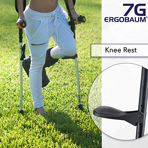 Ergobaum® Prime 7TH Generation by Ergoactives. 1 Pair (2 Units) of Ergonomic Forearm Crutches - Adult 5' - 6'6'' Adjustable (Blue)