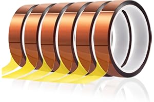 MEBMIK 6 Rolls 20mm x33m (108ft) High Temperature Heat Resistant Tape Heat Transfer Tape for Heat Sublimation Press No Residue and Heat Transfer Vinyl