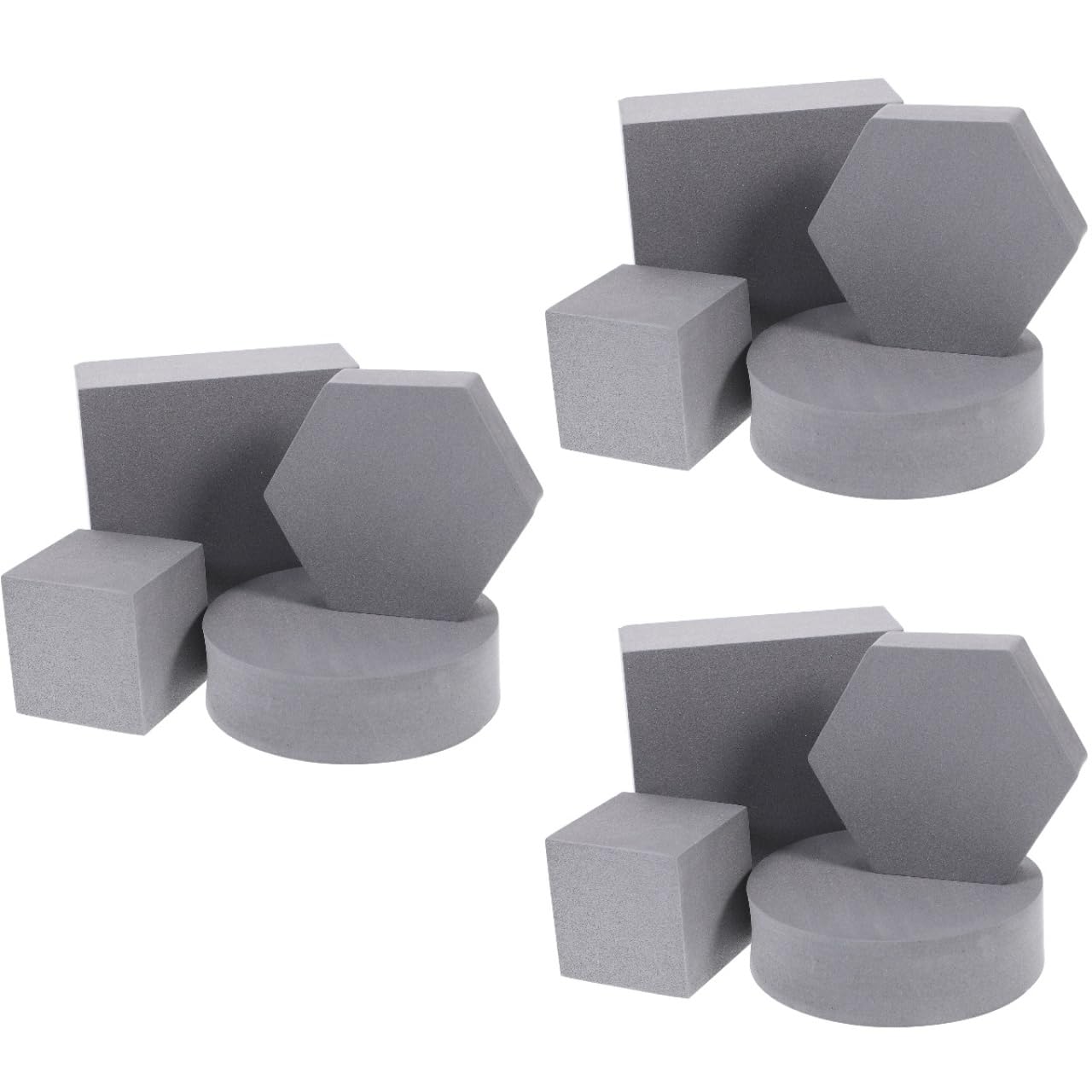 Parliky Geometric Cube Photo Props 5.91X1.97X1.97 Inch Foam Display Cubes for Product Photography Cosmetics Jewelry Accessories Set of 12