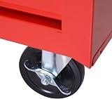 DURHAND 7-Drawer Rolling Tool Chest on Wheels Red Lockable with Side Handle view 9