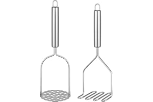 2PCS Potato Masher - Stainless Steel Potato Masher, Meat Chopper for Avocado, Beans, Salad, Vegetable, Fruit, Food and Beef