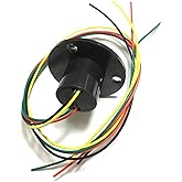 Taidacent 3 Wires 4 Wires 5A 10A 15A 30A Electrical Slip Ring Collector Ring Rotary Electrical Contact Joint Rotary Connector Commutator (4 Wires 5A Diameter 22mm)