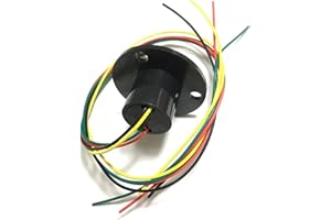 Taidacent 3 Wires 4 Wires 5A 10A 15A 30A Electrical Slip Ring Collector Ring Rotary Electrical Contact Joint Rotary Connector Commutator (4 Wires 5A Diameter 22mm)