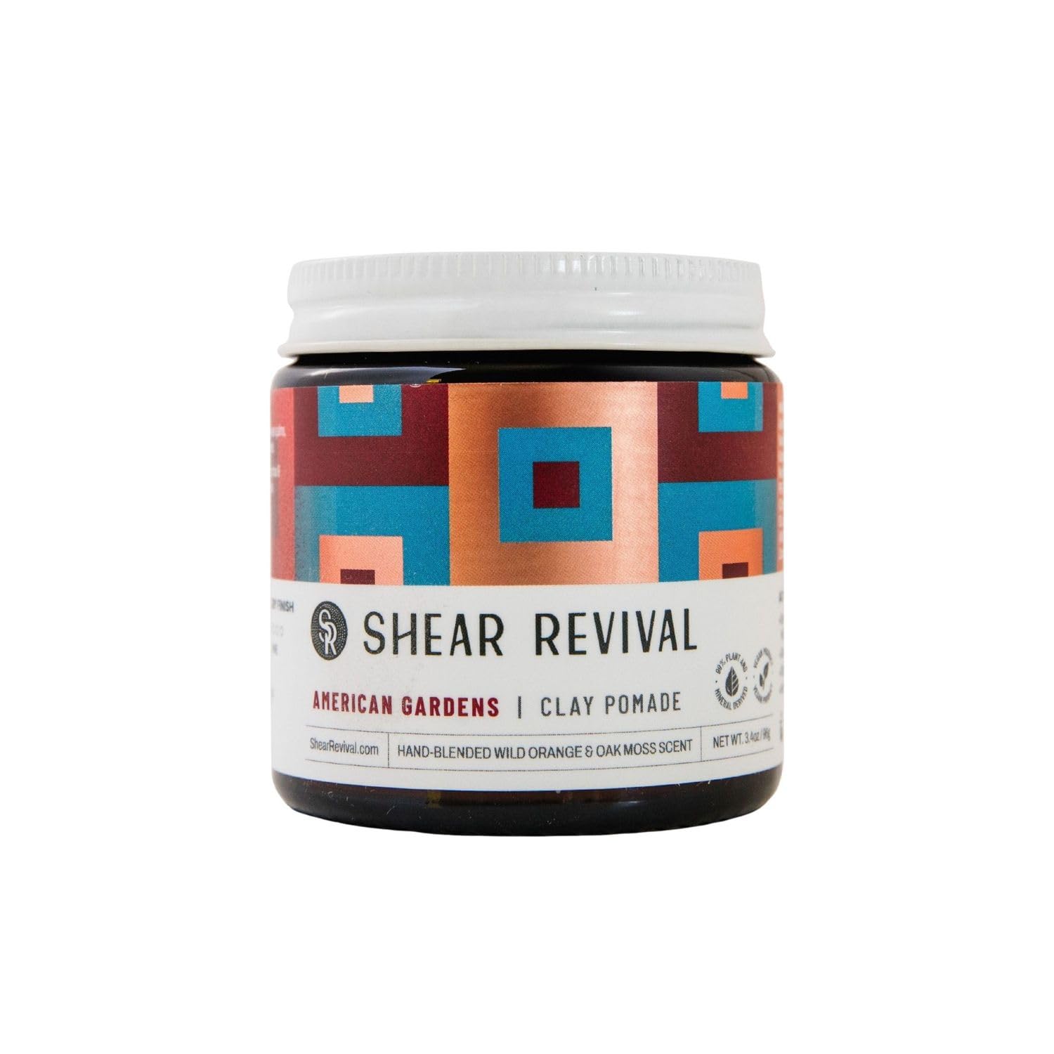 Shear Revival American Gardens Clay Pomade – Strong Hold Hair Styling Clay for Men – Matte Finish, Vegan & Plant-Based – Handmade with Aloe & Shea Butter – 96g