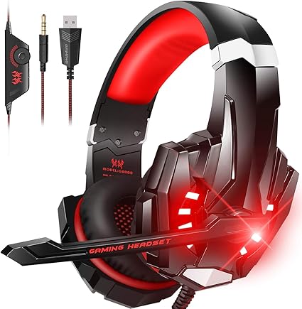 Amazon Bengoo ゲーミングヘッドセット Ps4 ヘッドセット ヘッドホン マイク付き Led付き 3 5mm Ps4 Pc Mac Switch Wiiu Xbox Oneに対応 レッド G9000 Bengoo ゲーミングヘッドセット 通販