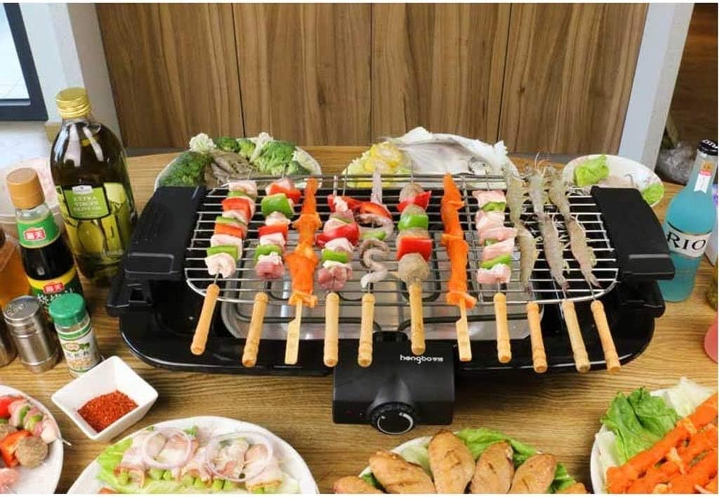 review Smokeless Grill Indoor Grill Power Electric Grill, Compact Portable Non-Stick BBQ Grill,Ideal for family/Party