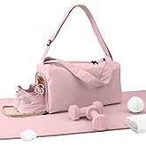 Small Gym Bag for Women with Shoes Compartment, Stylish Duffle Travel Bag for Plane, Lightweight Duffle Bag for Women & Men, Sport Gym Tote Bag with Wet Pocket for Yoga, Pilates, Swimming