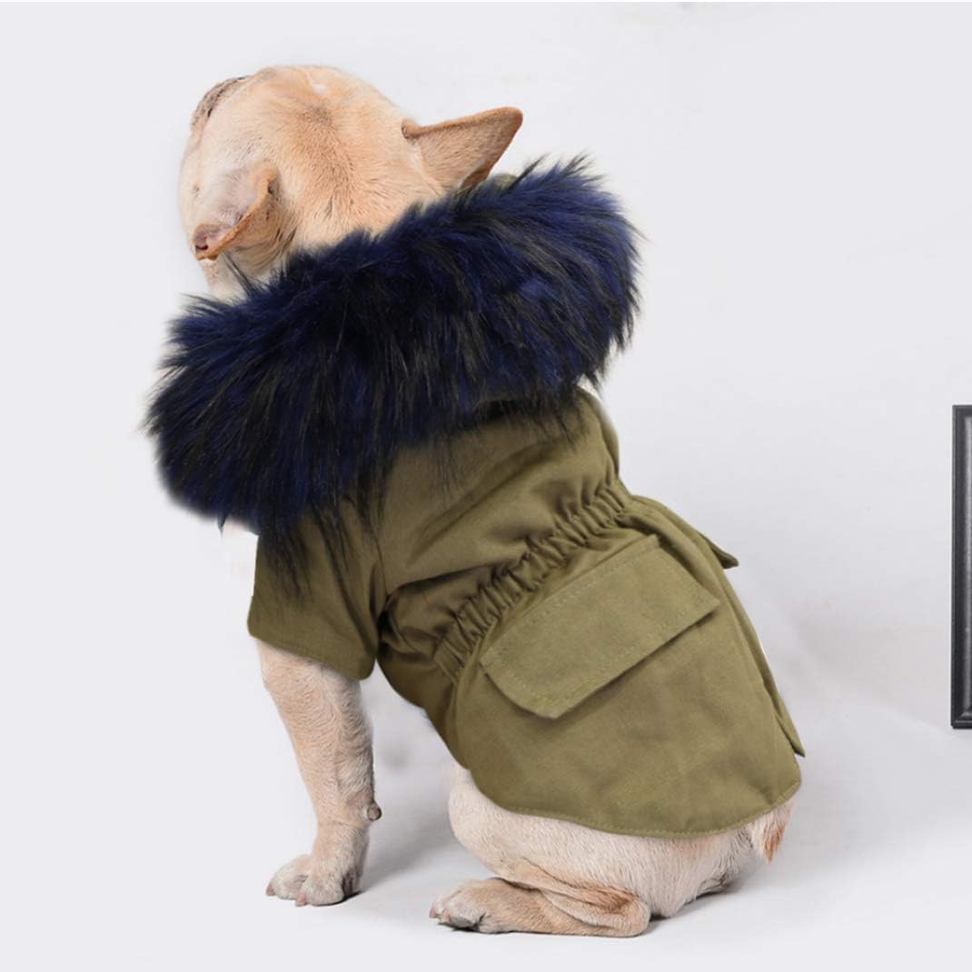 Warm Winter Dog Jacket Coat Hooded Fur Pets Clothing for Small Medium