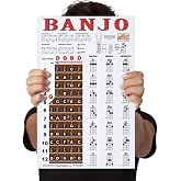 Banjo Chord Chart, 5 String Open G, Fretboard Notes, Laminated Poster 11x17 | Beginner chords, fretboard notes and 5 right-hand rolls. Dry-erase surface for bluegrass practice and banjo lessons.