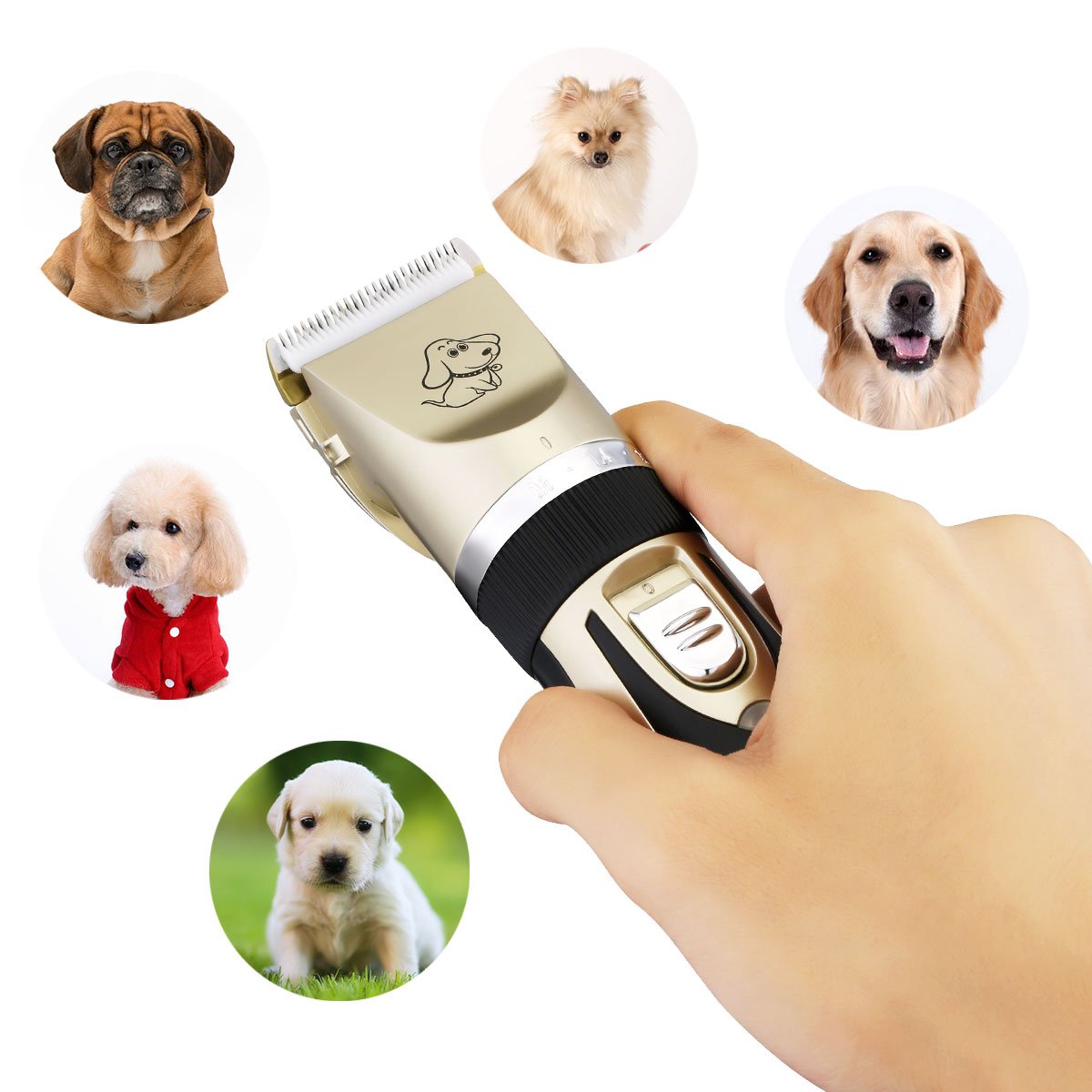 Dog Clippers, OMORC Low Noise Pet Clippers Rechargeable Cordless Dog
