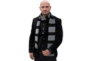 lckellong Adult Scarf Winter Warm Men's Black and Gray Striped Knitted Scarf Halloween Role Play Set Matching
