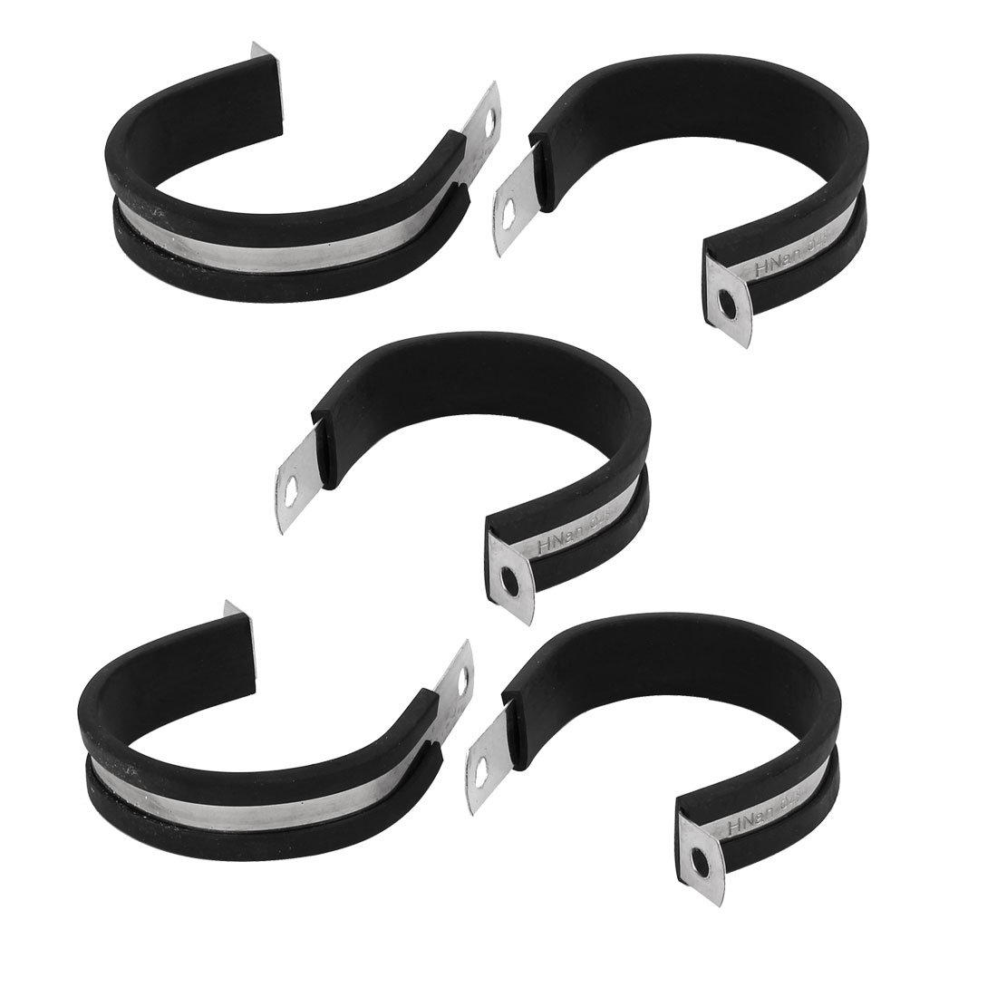 Sourcingmap 48mm Dia EPDM Rubber Lined P Clips Cable Hose Pipe Clamps Holder 5pcs