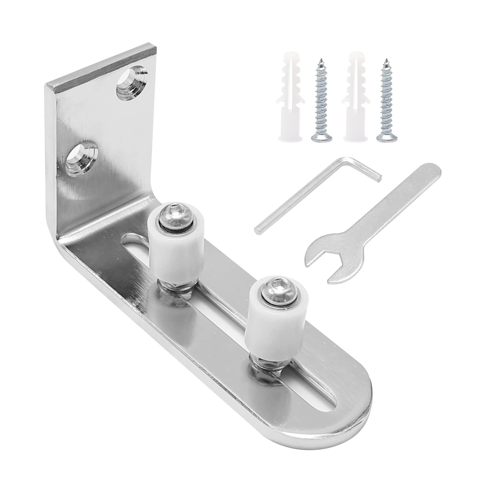 Hoypeyfiy Barn Door Floor Guide Stainless Steel Sliding Door Guides Floor Mount Adjustable Roller Floor Guide for Door Flush Bottom Design Protect The Floor