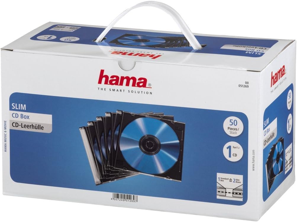 Hama - CD Jewel Slim Caja , 50 Unidades: Amazon.es: Informática