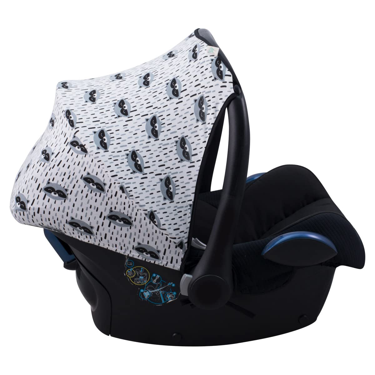 JYOKO Kids Canopy Hood Compatible with Maxi COSI Cabriofix Raccoon
