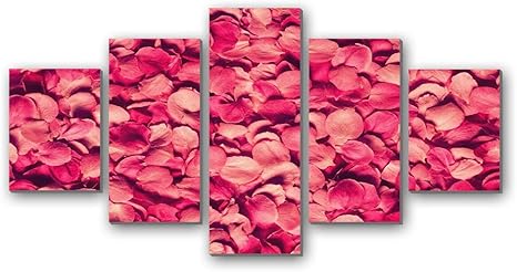 Amazon Co Jp ピンクのバラの花びら 花 5枚 パネル アートパネル 現代壁の絵 壁掛け部屋飾り背景絵画 キャンバス写真 壁アートしゃしん 木枠付きの完成品 装飾 軽くて取り付けやすい Home Kitchen