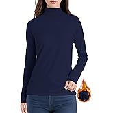 YOGINGO Womens Long Sleeve Turtleneck Thermal Shirt Fleece Lined Undershirt Mock Neck Underwear for Winter Cold Weather