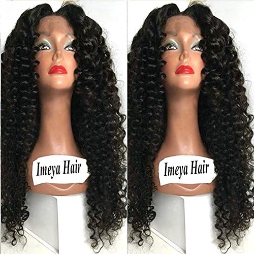 RONGDUOYI HAIR Lace Front Human Hair Wigs for Black Women Deep Curly Brazilian Virgin Hair Wigs 130% Density Full Lace Human Hair Wigs with Baby Hair(28inch lace front wig)