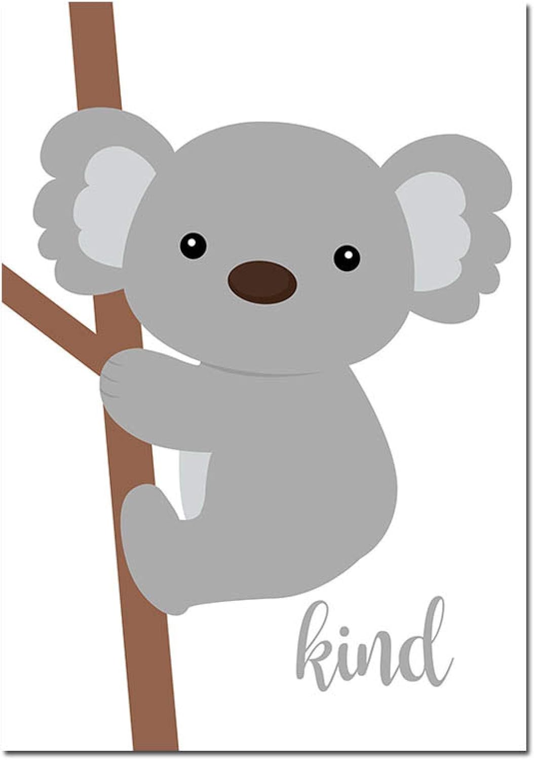 Amazon 動物の壁アートキャンバス絵画コアラ保育園ポスタープリント子供の装飾画像子供の寝室の装飾60x80cm 23 6 X31 5 X3 フレームなし ウォールステッカー オンライン通販