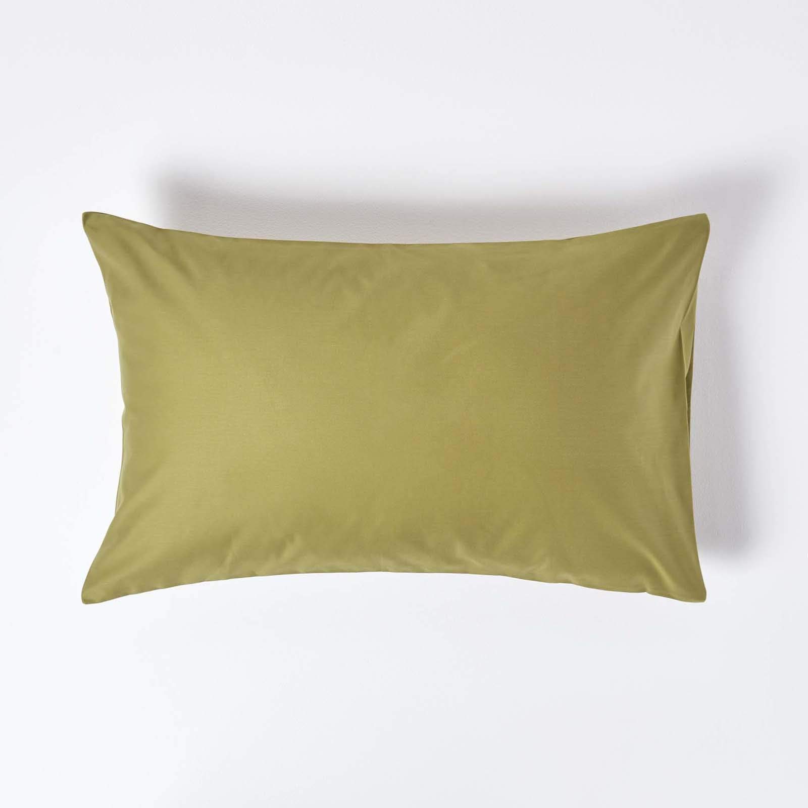 HOMESCAPES 1000 Thread Count Egyptian Cotton Green Standard Size Pillowcase Luxury Housewife Pillow Case
