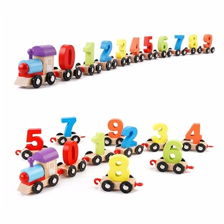 FunBlast Wooden Digital Colourful Train, Educational Model Vehicle Toys , Vehicle Pattern 0 to 9 Number, Educational Learning Toys